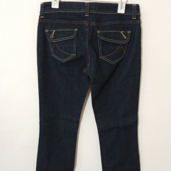 Anchor Blue Junior's Size 9 Regular Lilac Flap Pockets Dark Blue Bootcut Jeans - Picture 7 of 14